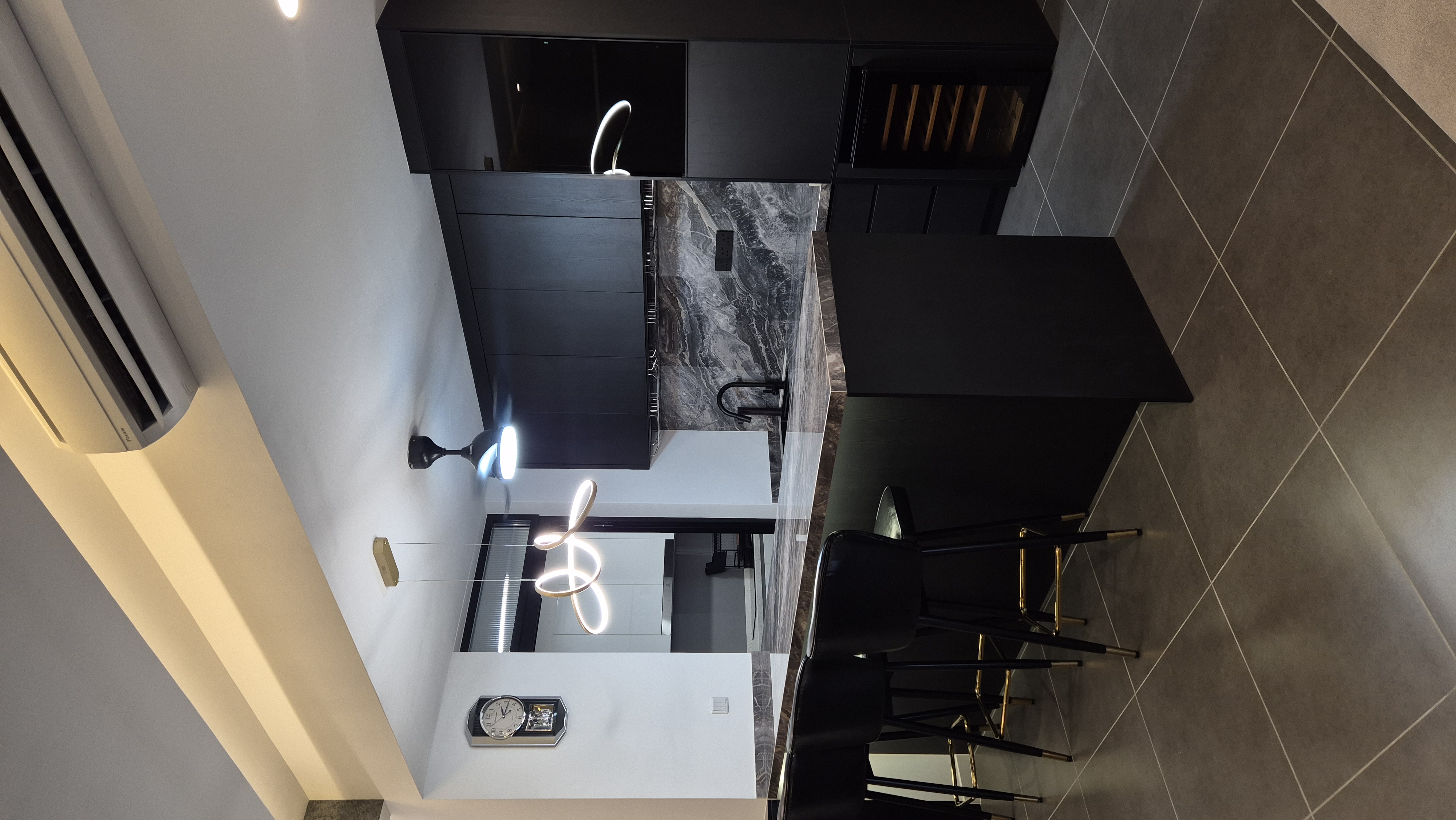 Modern luxury kitchen with marble island